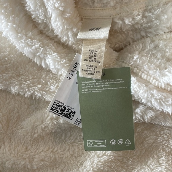 H&M teddy bear pullover jacket / cream / NWT / M - Picture 3 of 7